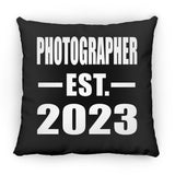 Photographer Established EST. 2023 - Throw Pillow Black