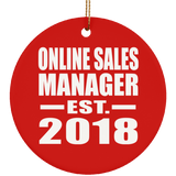 Online Sales Manager Established EST. 2018 - Circle Ornament