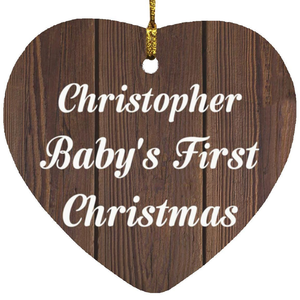 Christopher Baby's First Christmas - Heart Ornament D