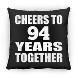 94th Anniversary Cheers To 94 Years Together - Throw Pillow Black