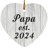 Papa Established Est. 2024 - Heart Ornament F