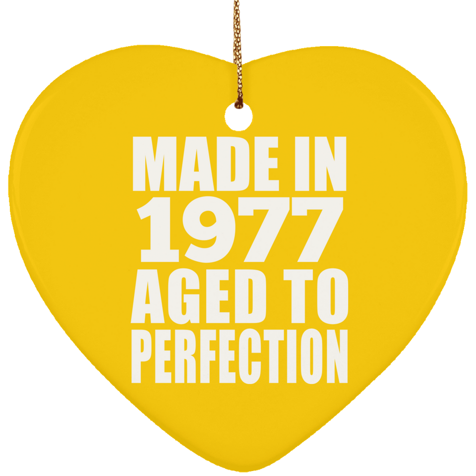 47th Birthday Made In 1977 Aged to Perfection - Heart Ornament