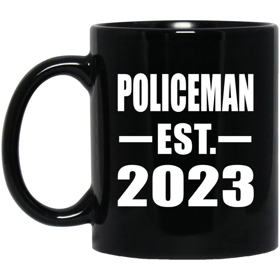 Policeman Established EST. 2023 - 11oz Coffee Mug Black