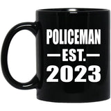 Policeman Established EST. 2023 - 11oz Coffee Mug Black