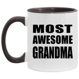 Most Awesome Grandma - 11oz Accent Mug Black