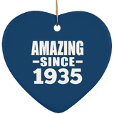89th Birthday Amazing Since 1935 - Heart Ornament