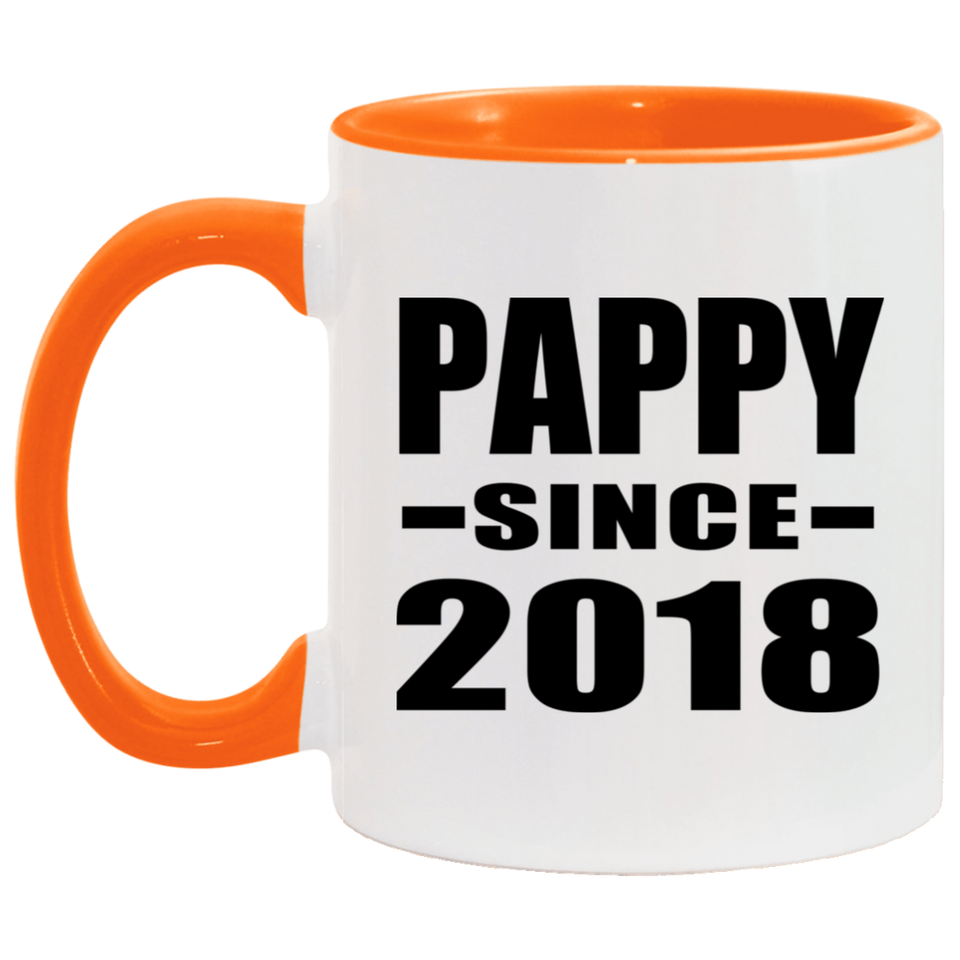 Pappy Since 2018 - 11oz Accent Mug Orange