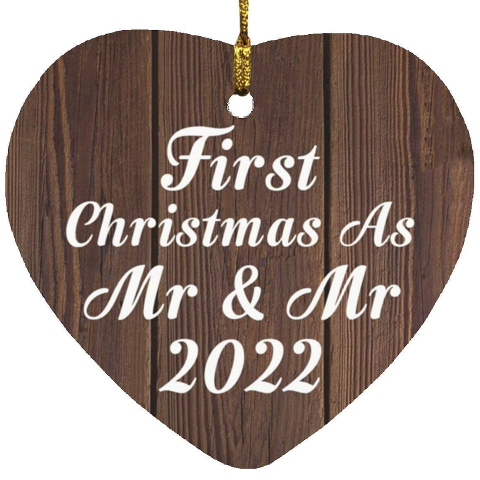 First Christmas As Mr & Mr 2022 - Heart Ornament D