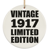 107th Birthday Vintage 1917 Limited Edition - Circle Ornament