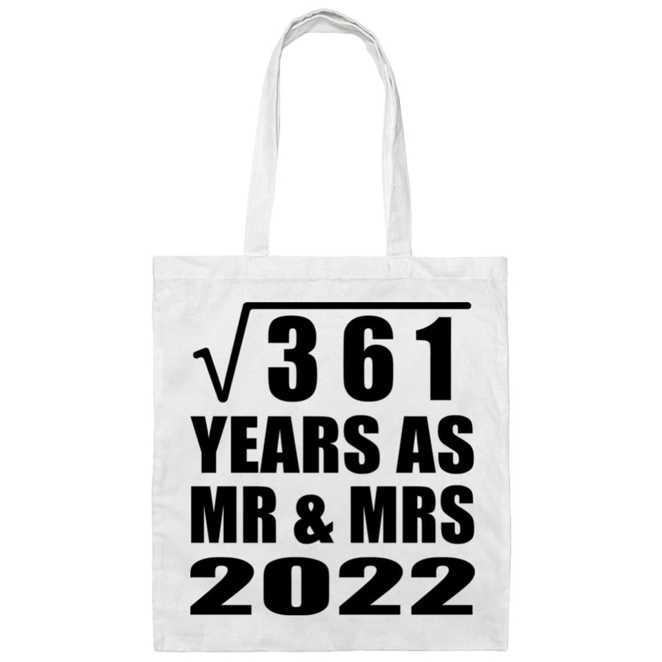 19th Anniversary Square Root of 361 Years As Mr & Mrs 2022 - Tote Bag White