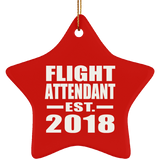 Flight Attendant Established EST. 2018 - Star Ornament