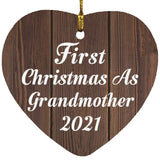 First Christmas As Grandmother 2021 - Heart Ornament D