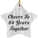 64th Anniversary Cheers To 64 Years Together - Star Ornament F