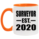 Surveyor Established EST. 2020 - 11oz Accent Mug Orange