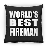 World's Best Fireman - Throw Pillow Black