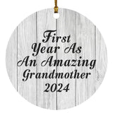 First Year As An Amazing Grandmother 2024 - Circle Ornament F