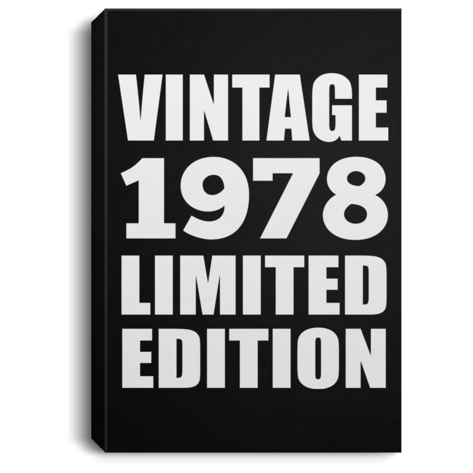 46th Birthday Vintage 1978 Limited Edition - Canvas Portrait