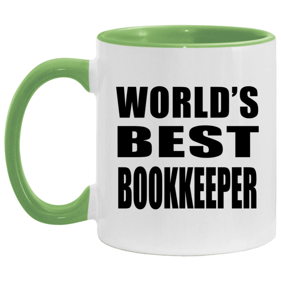 World's Best Bookkeeper - 11oz Accent Mug Green