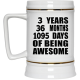 3rd Birthday 3 Years 36 Months 1095 Days Of Awesome - Beer Stein