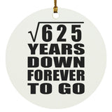 25th Anniversary Square Root of 625 Years Down Forever To Go - Circle Ornament