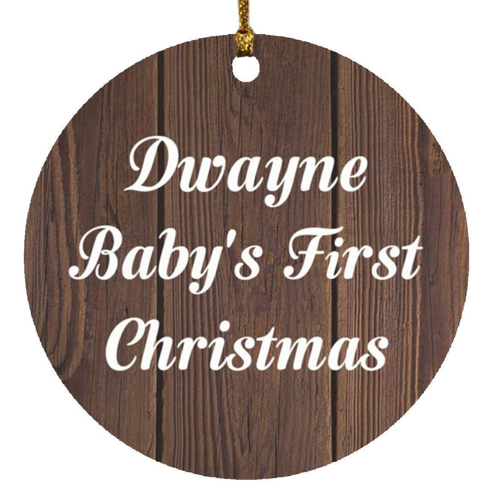 Dwayne Baby's First Christmas - Circle Ornament D