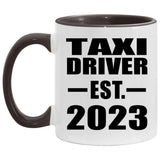 Taxi Driver Established EST. 2023 - 11oz Accent Mug Black