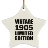 119th Birthday Vintage 1905 Limited Edition - Star Ornament