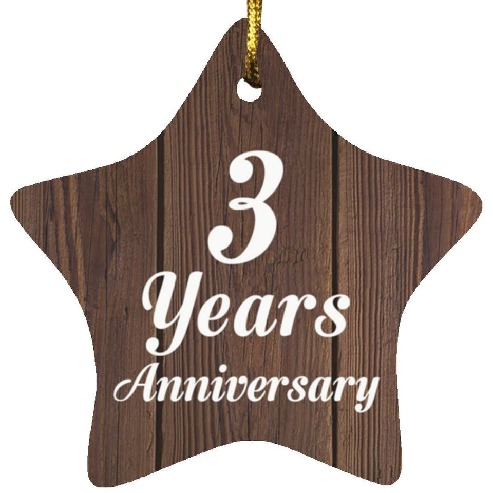 3rd Anniversary 3 Years Anniversary - Star Ornament D