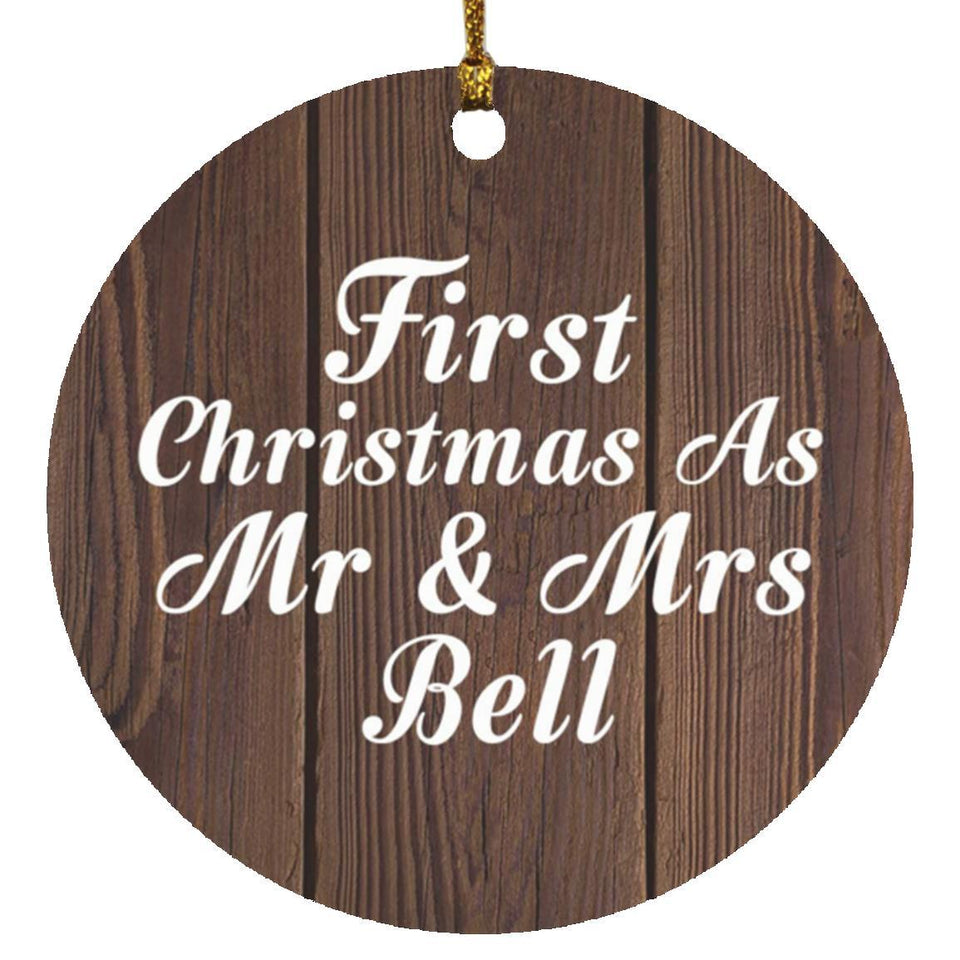 First Christmas As Mr & Mrs Bell - Circle Ornament D