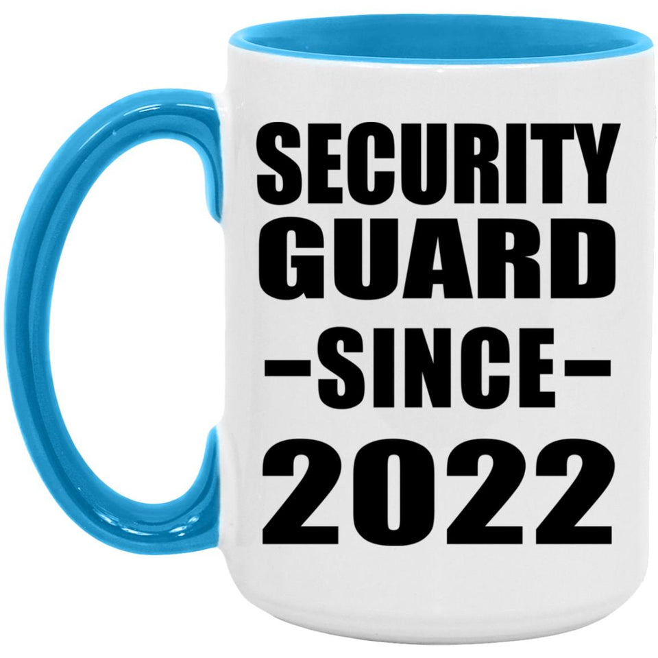 Security Guard Since 2022 - 15oz Accent Mug Blue