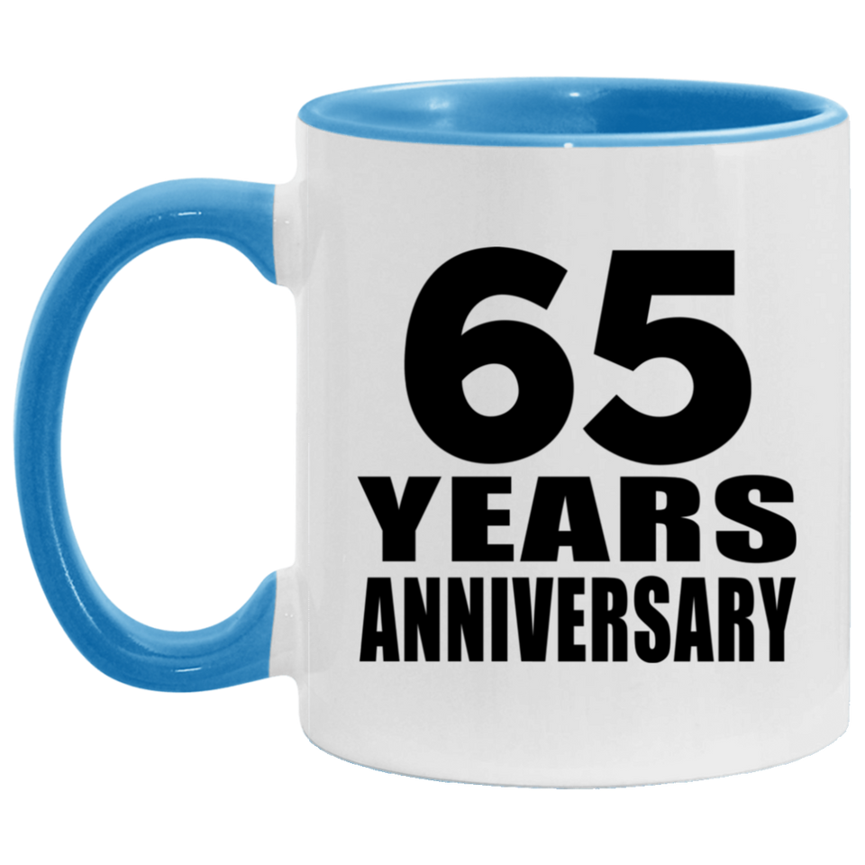 65th Anniversary 65 Years - 11oz Accent Mug Blue