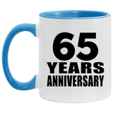 65th Anniversary 65 Years - 11oz Accent Mug Blue