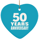 50th Anniversary 50 Years - Heart Ornament