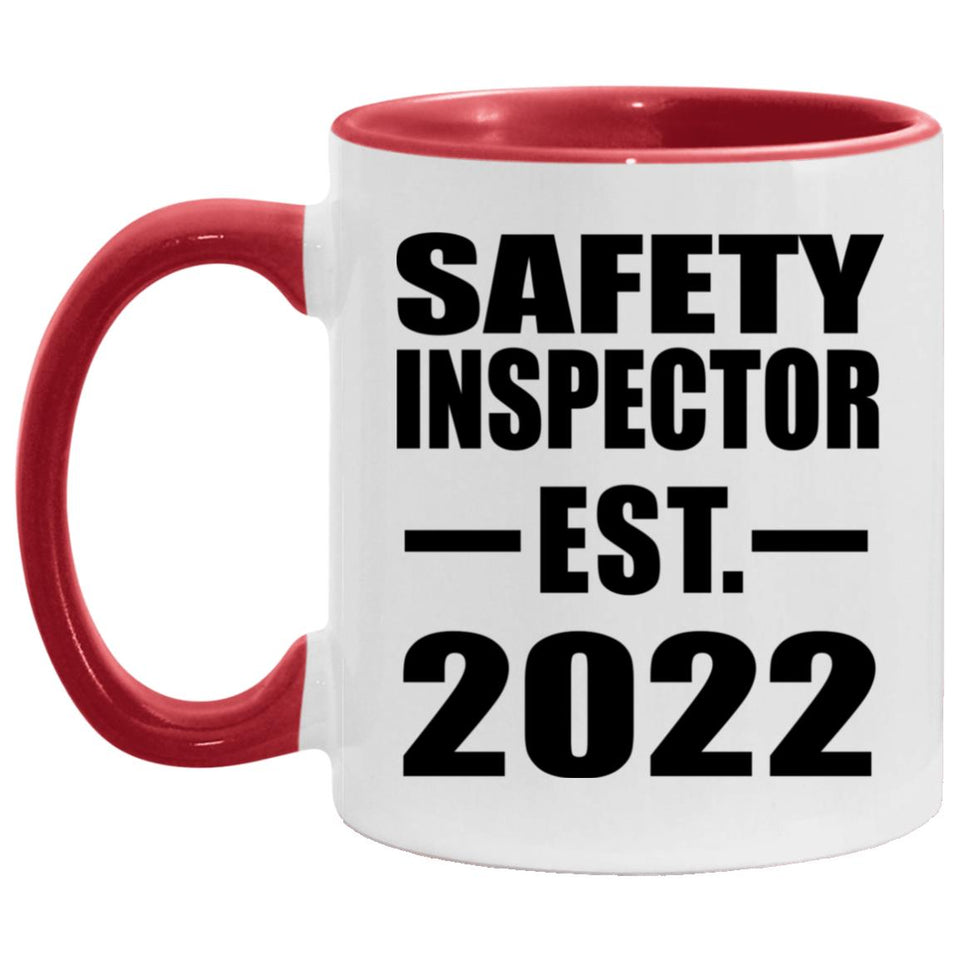 Safety Inspector Established EST. 2022 - 11oz Accent Mug Red