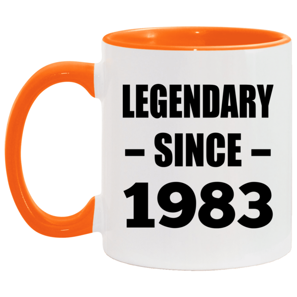 41st Birthday Legendary Since 1983 - 11oz Accent Mug Orange