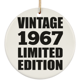 57th Birthday Vintage 1967 Limited Edition - Circle Ornament