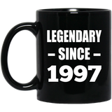 27th Birthday Legendary Since 1997 - 11oz Coffee Mug Black