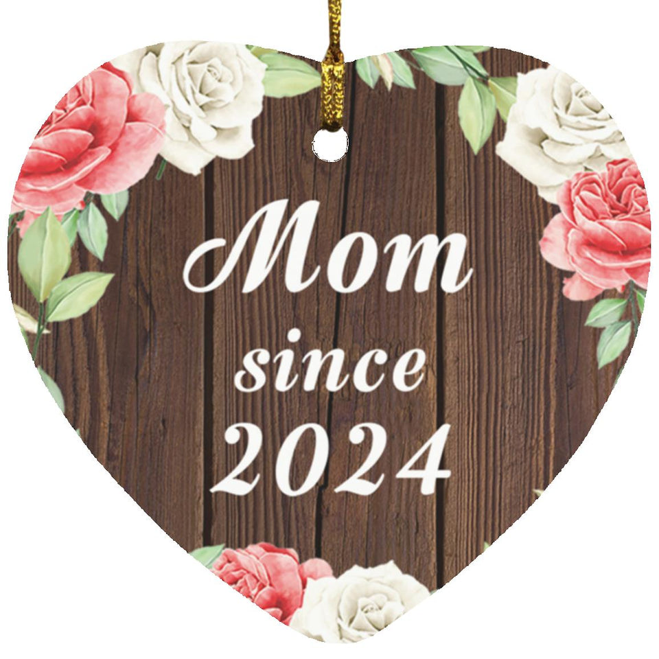 Mom Since 2024 - Heart Ornament A