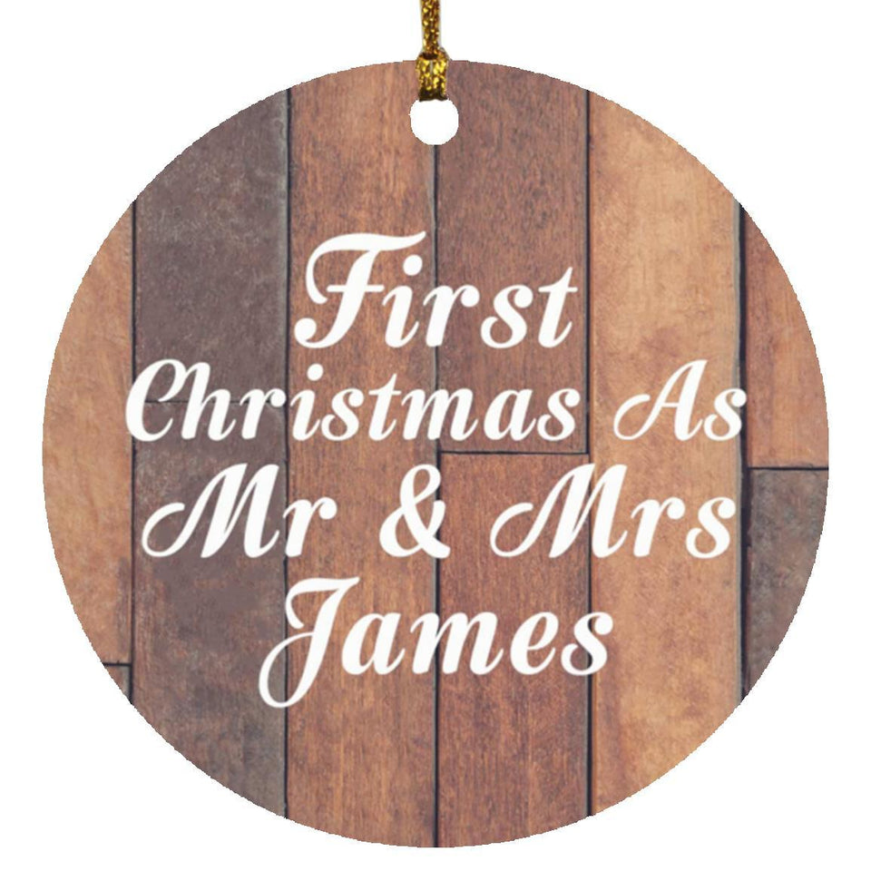 First Christmas As Mr & Mrs James - Circle Ornament E