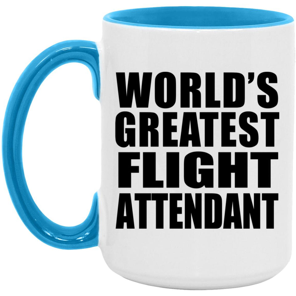 World's Greatest Flight Attendant - 15oz Accent Mug Blue