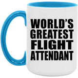 World's Greatest Flight Attendant - 15oz Accent Mug Blue