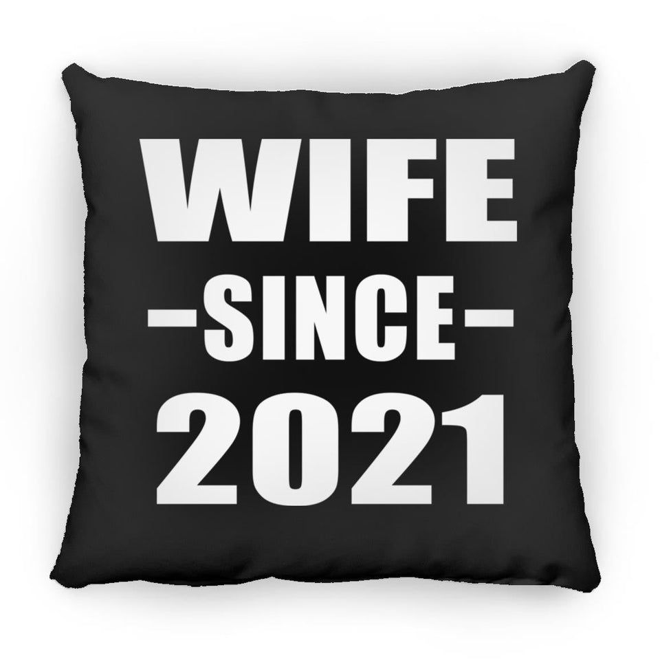 Wife Since 2021 - Throw Pillow Black
