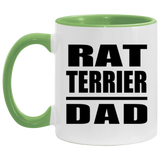 Rat Terrier Dad - 11oz Accent Mug Green