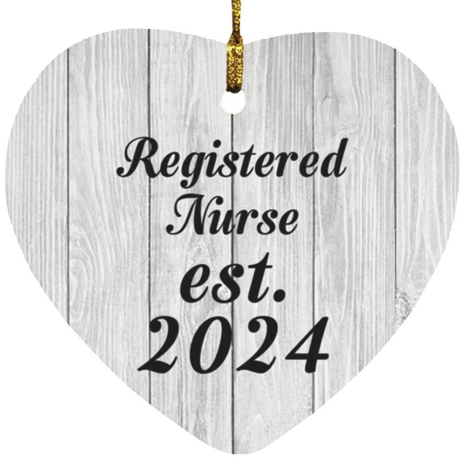 Registered Nurse Established Est. 2024 - Heart Ornament F