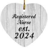 Registered Nurse Established Est. 2024 - Heart Ornament F