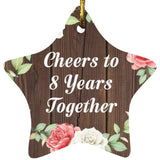 8th Anniversary Cheers To 8 Years Together - Star Ornament A