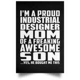 Proud Industrial Designer Mom Of Awesome Son - Poster Portrait