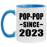 Pop-Pop Since 2023 - 11oz Accent Mug Blue