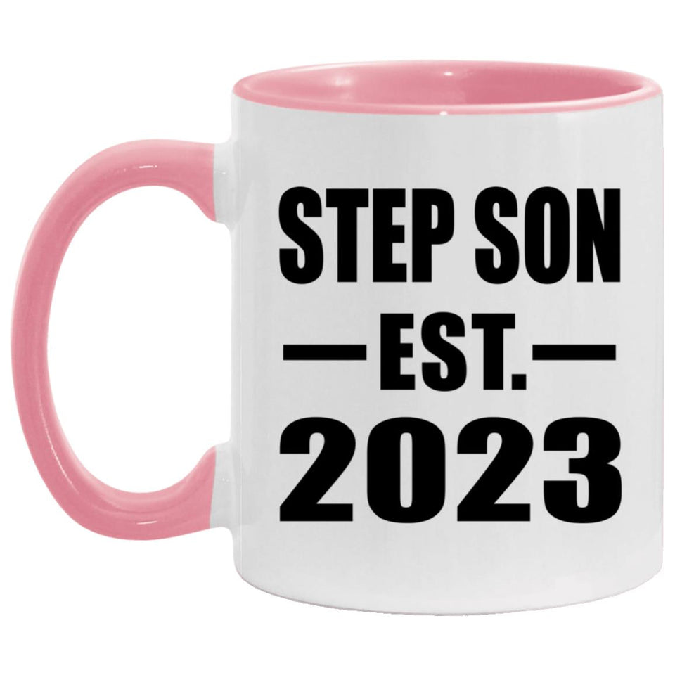 Step Son Established EST. 2023 - 11oz Accent Mug Pink