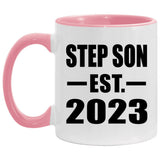 Step Son Established EST. 2023 - 11oz Accent Mug Pink